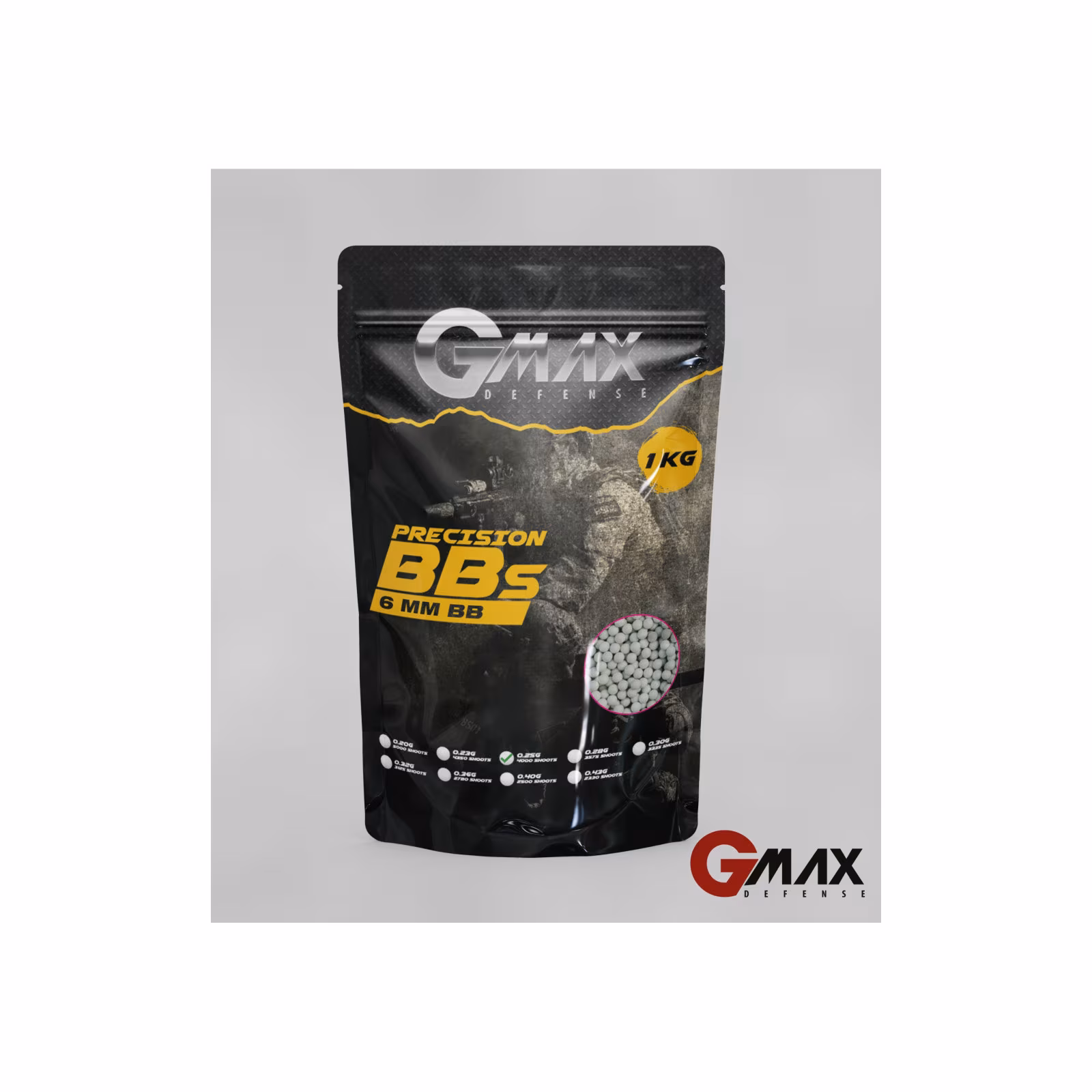 GMAX DEFENSE 0,25 GR 6MM AİRSOFT BB 1 KG ( 4000 ADET )